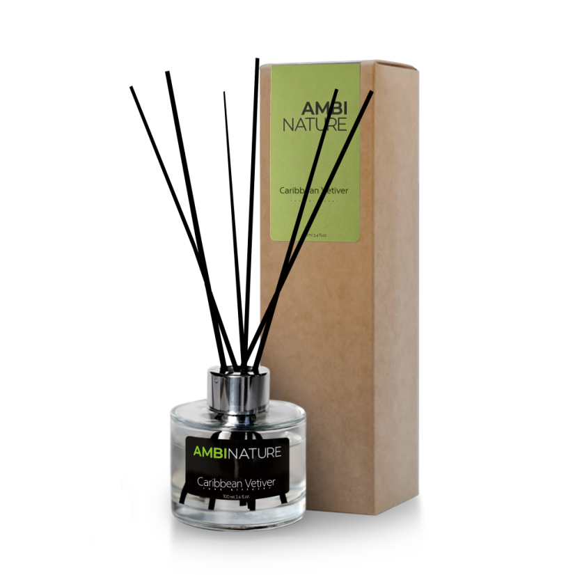 Tyčinkový difuzér CARIBBEAN VETIVER MIKADO 100 ml - Barva: Přírodní