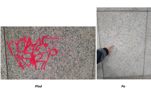 Čím mohu odstranit grafit z kamenné zdi?