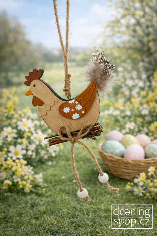 Kohout závěs dřevo 10 cm