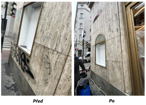 Máte přípravek k odstranění grafitu z výlohy?