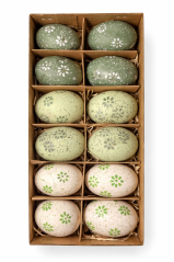 Vajíčka reálná 12 ks/ 6 cm zelená