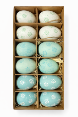 Vajíčka reálná 12 ks/ 6 cm modrá