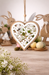 Srdce závěs dřevo 10 cm