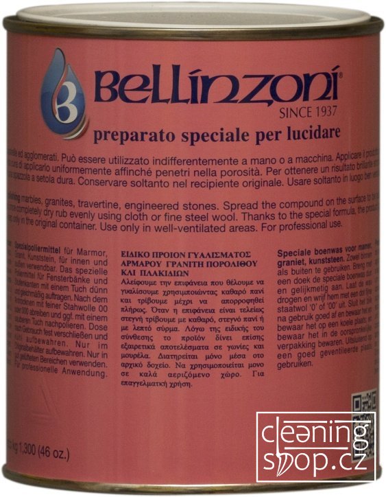 Bellinzoni - Leštící pasta na mramory a žuly - černá - Objem: 750 ml