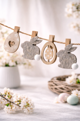 Zajíček filc textil 6 ks/ 6 cm šedý