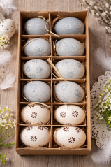 Vajíčka reálná 12 ks/ 6 cm šedá
