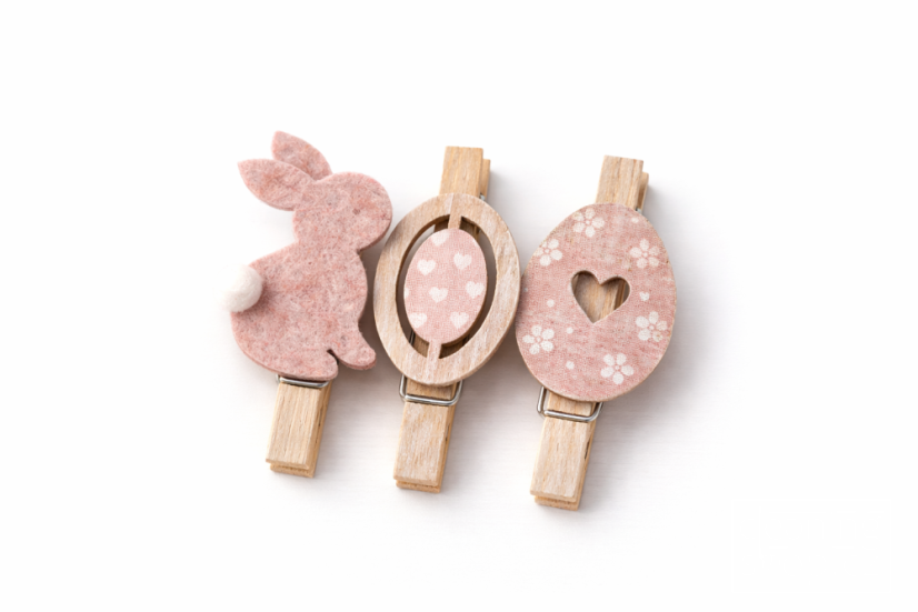 Zajíček filc textil 6 ks/ 6 cm mix růžový